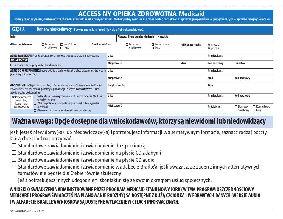 Form DOH-4220 Medicaid Application for Non-magi Eligibility Group - New York (Polish), Page 9