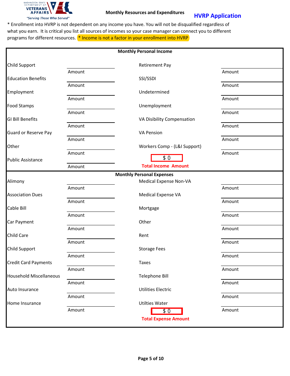 Hvrp Application - Washington, Page 6