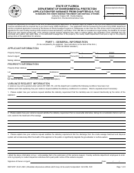 Form DEP4057 Application for Variance From Chapter 62-6, Fac - Florida