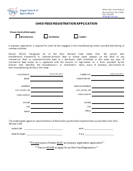 Document preview: Ohio Feed Registration Application - Ohio