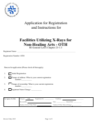 Document preview: Application for Registration for Facilities Utilizing X-Rays for Non-healing Arts - Oth - Rhode Island