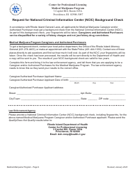 Document preview: Request for National Criminal Information Center (Ncic) Background Check - Rhode Island