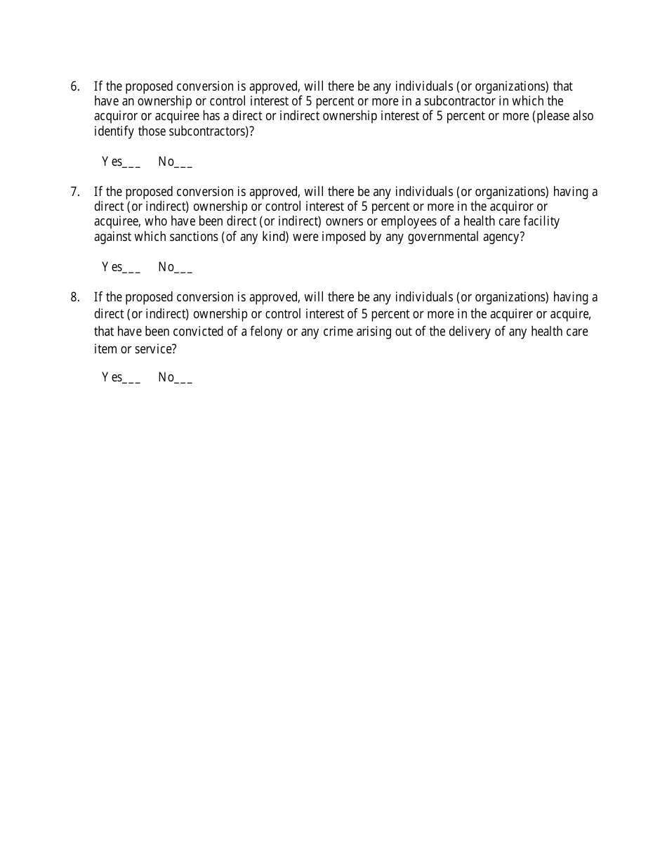 Hospital Conversion or Merger Initial Application - Rhode Island, Page 25