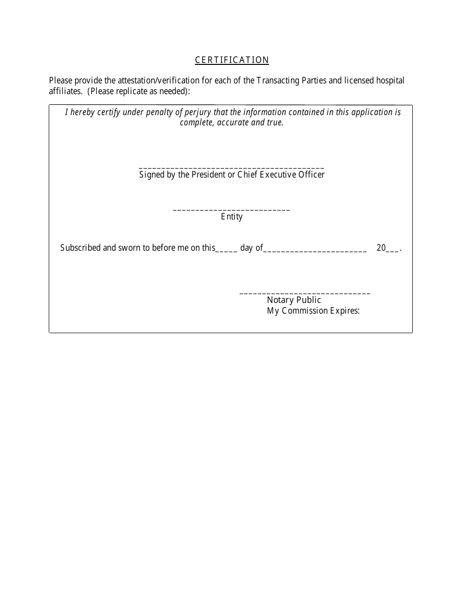 Hospital Conversion or Merger Initial Application - Rhode Island, Page 5