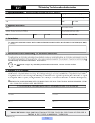 Document preview: Arizona Form 821 (ADOR10172) Withholding Tax Information Authorization - Arizona