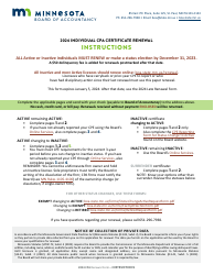 Individual CPA Certificate Renewal - Minnesota
