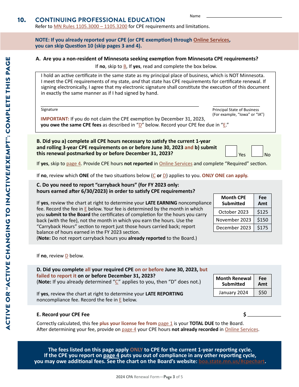 Individual CPA Certificate Renewal - Minnesota, Page 4