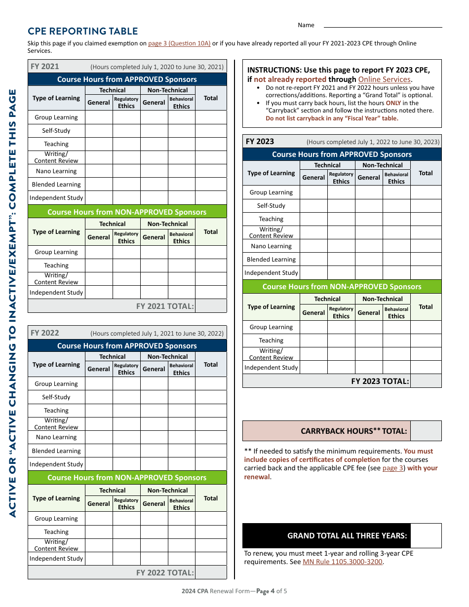 Individual CPA Certificate Renewal - Minnesota, Page 5