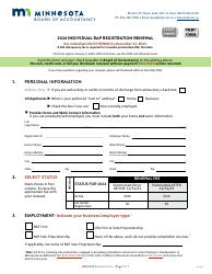 Document preview: Individual Rap Registration Renewal - Minnesota, 2024