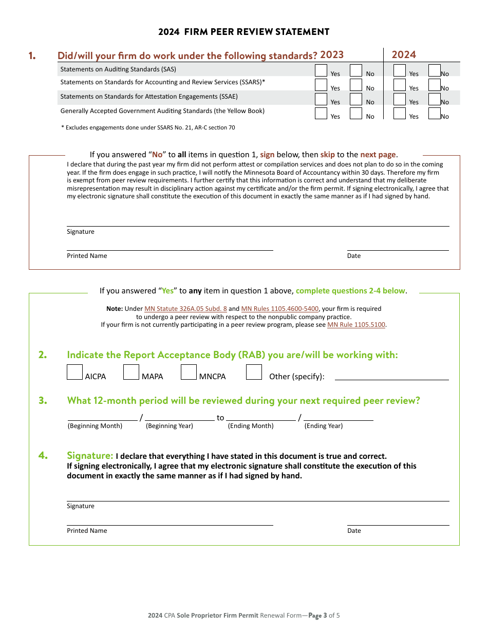 CPA Sole Proprietor Firm Permit Renewal - Minnesota, Page 4