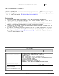 Form DE-303 Construction Encroachment Permit Application - City of Sacramento, California, Page 2