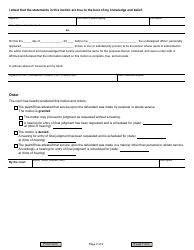 Form JD-FM-272 Motion for Entry of Judgment Upon Default of Appearance - Divorce or Legal Separation - Connecticut, Page 2