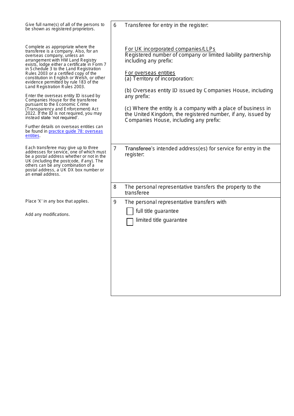 Form AS1 Assent of Whole of Registered Title(S) by Personal Represetative(S) - United Kingdom, Page 2