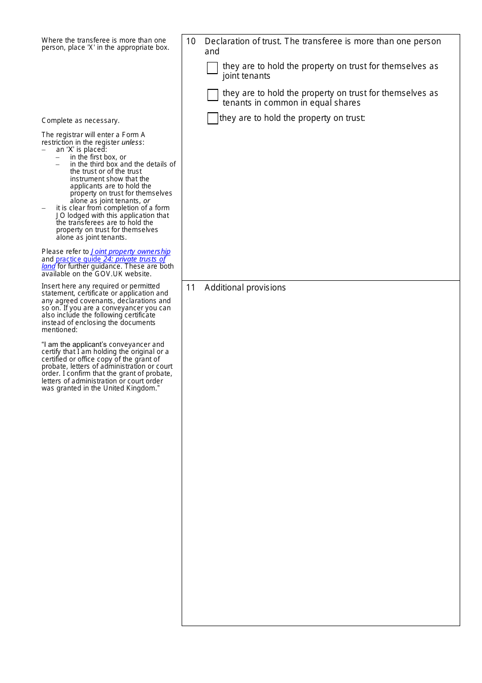 Form AS1 Assent of Whole of Registered Title(S) by Personal Represetative(S) - United Kingdom, Page 3