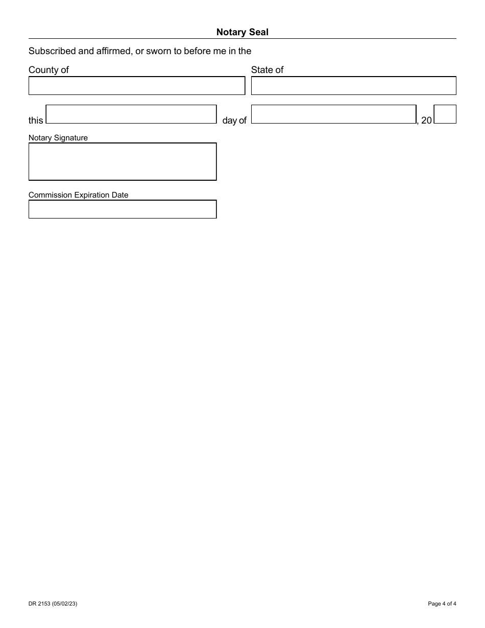 Form DR2153 Affidavit of Colorado Drivers License or I D Theft - Colorado, Page 4