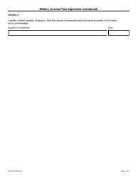 Form DR2002 Military License Plate Application - Colorado, Page 3