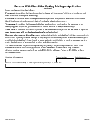 Form DR2219 Parking Privileges Application - Colorado, Page 6
