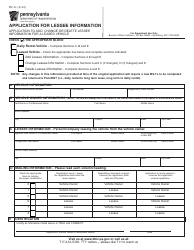 Document preview: Form MV-1L Application for Lessee Information - Pennsylvania