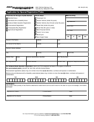 Form VR-164 Application for Special Registration Plates - Maryland