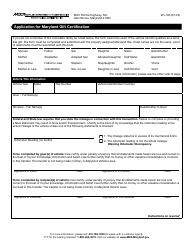 Form VR-103 Application for Maryland Gift Certification - Maryland