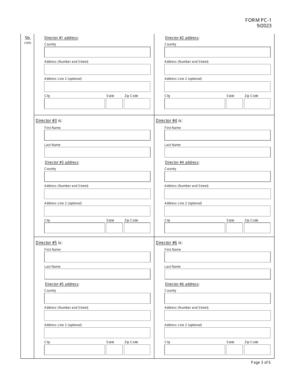 Form PC-1 Articles of Incorporation for a Hawaii Professional Corporation - Hawaii, Page 3