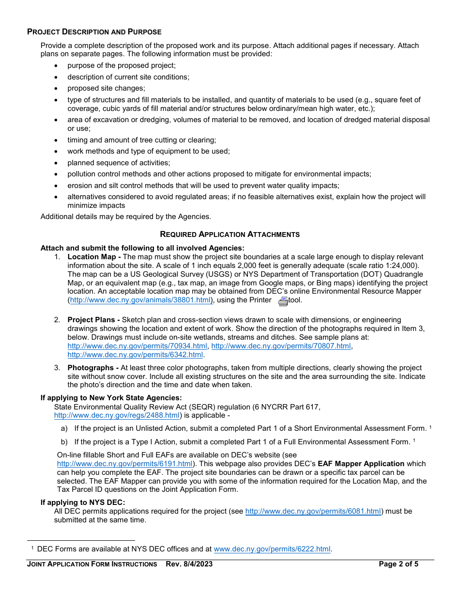Instructions for Joint Application Form - New York, Page 2