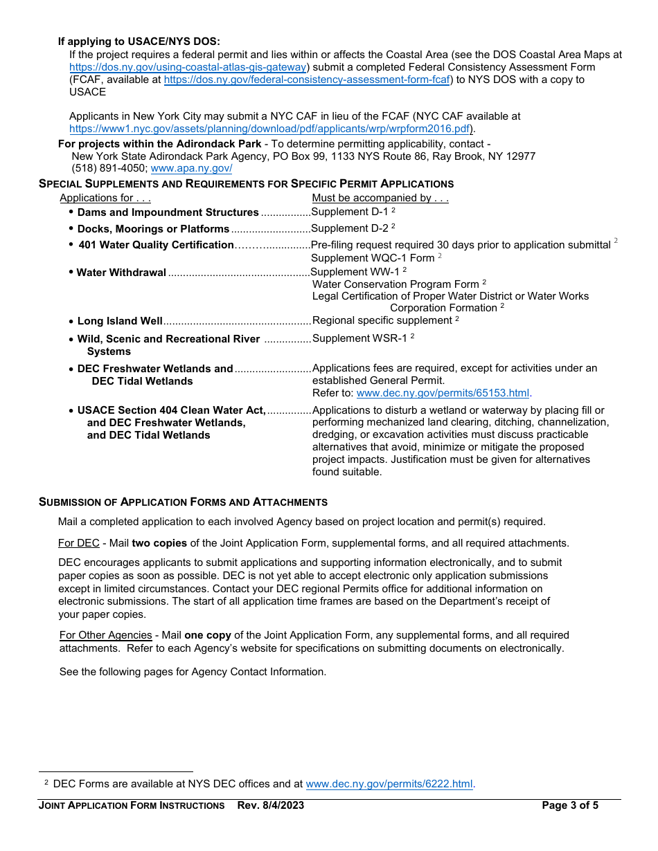 Instructions for Joint Application Form - New York, Page 3