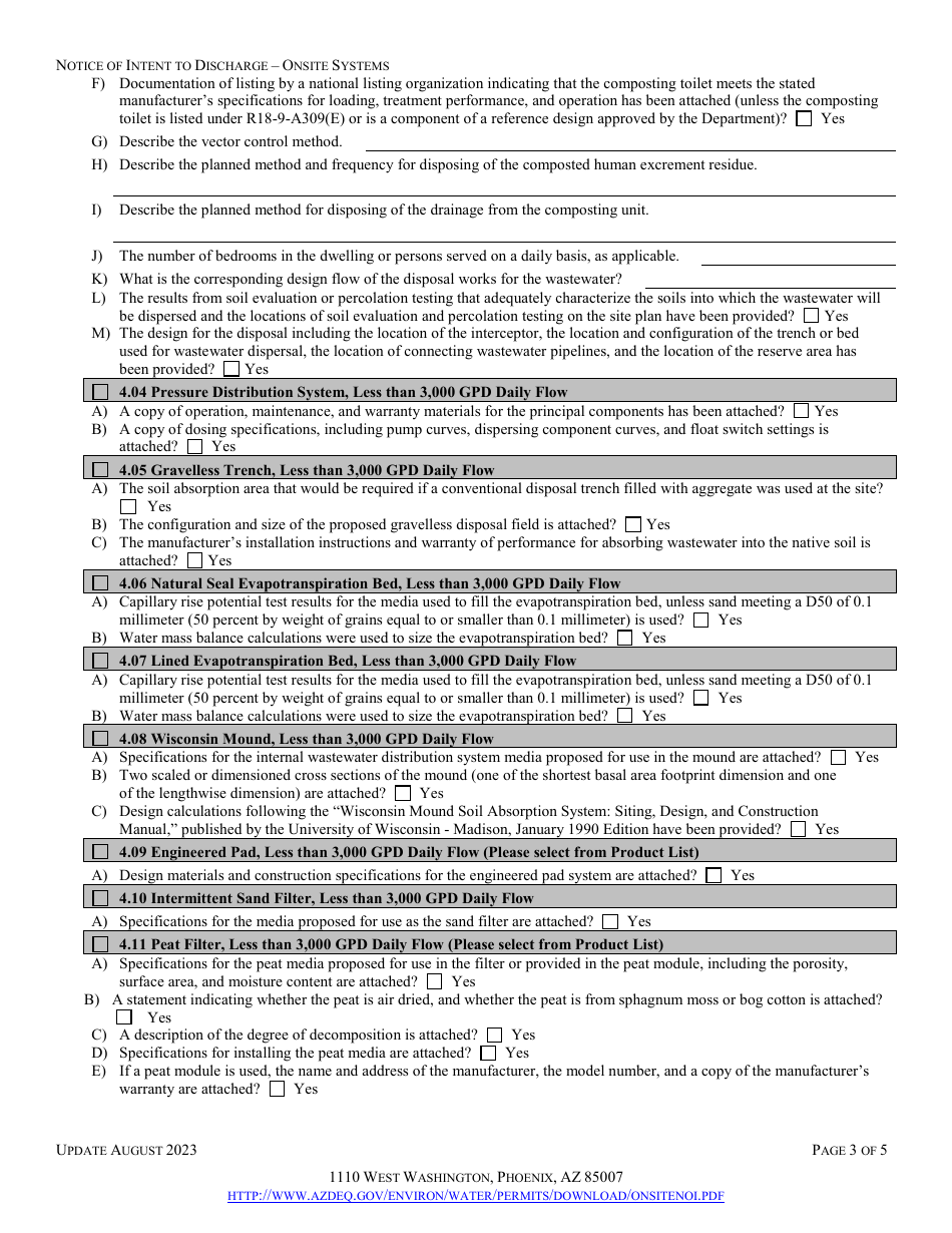 Engineering Review - Notice of Intent to Discharge on-Site Wastewater Treatment Facility Application - Arizona, Page 5
