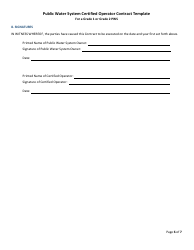 Public Water System Certified Operator Contract Template for a Grade 1 or Grade 2 Pws - Arizona, Page 6