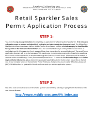 Pyrotechnics - Sparklers Retail Sales Permit Application - Orange County, Florida