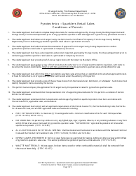 Pyrotechnics - Sparklers Retail Sales Permit Application - Orange County, Florida, Page 7