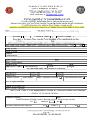 Document preview: Permit Application for Special Outdoor Event - Orange County, Florida