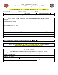 Permit Application for Restricted Access Gate/Fence Installation - Orange County, Florida, Page 2
