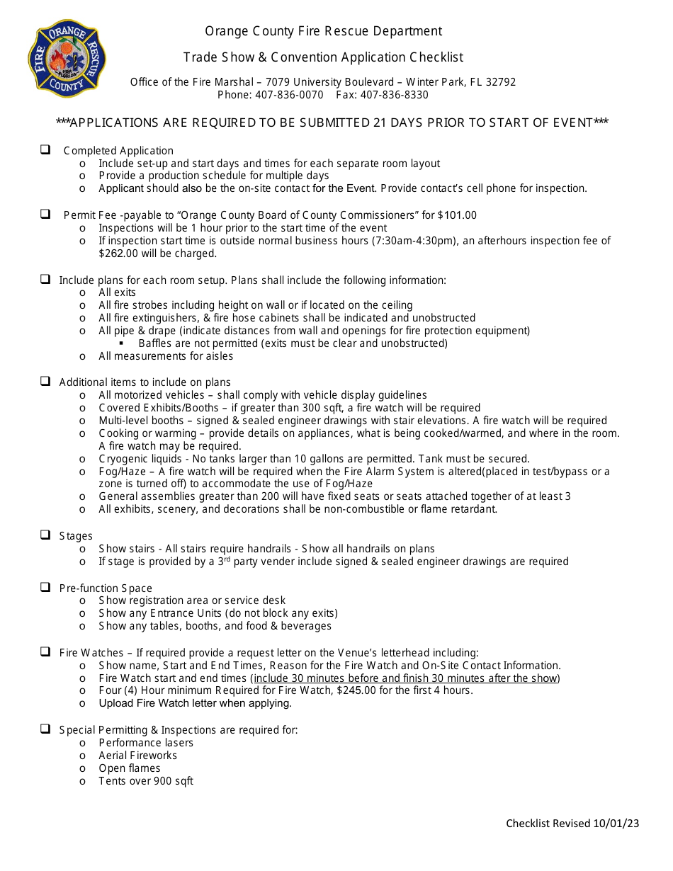 Permit Application for Trade Shows  Conventions - Orange County, Florida, Page 8