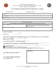 Fire Protection Systems Permit Application - Orange County, Florida, Page 3