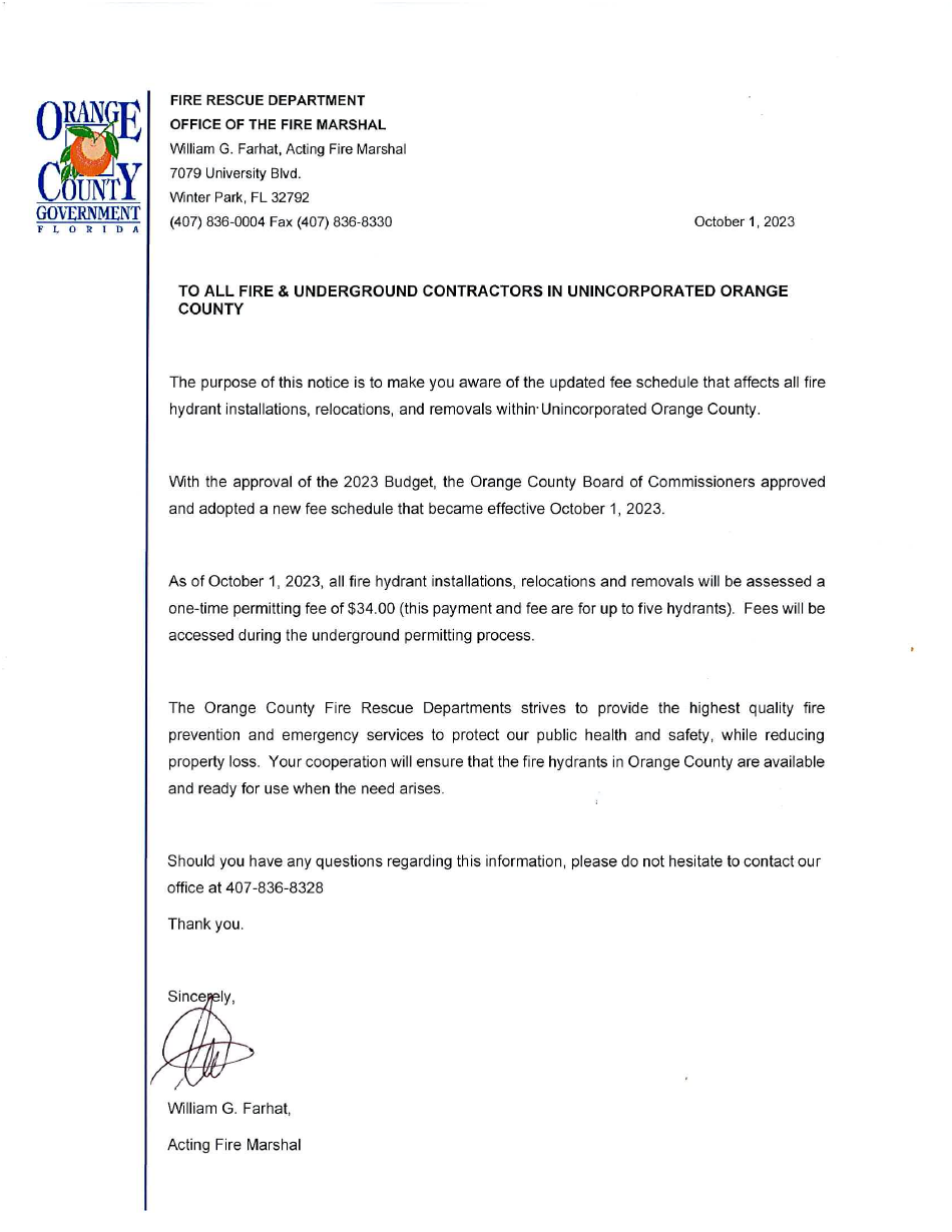 Fire Protection Systems Permit Application - Orange County, Florida, Page 5