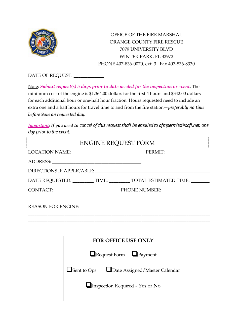 Afterhours Inspection Request - Orange County, Florida, Page 3