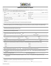 Document preview: Form SORM-29F Employee's Report of Injury - Texas