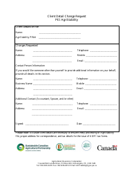 Document preview: Client Detail Change Request - Pei Agristability Program - Prince Edward Island, Canada