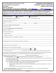 Document preview: Form CSL101 Solicitation License Application - Charitable or Sponsor Organization - North Carolina