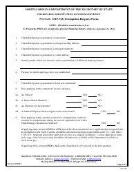 Document preview: Form CSL102 N.c.g.s. 131f-3(3) Exemption Request Form - North Carolina