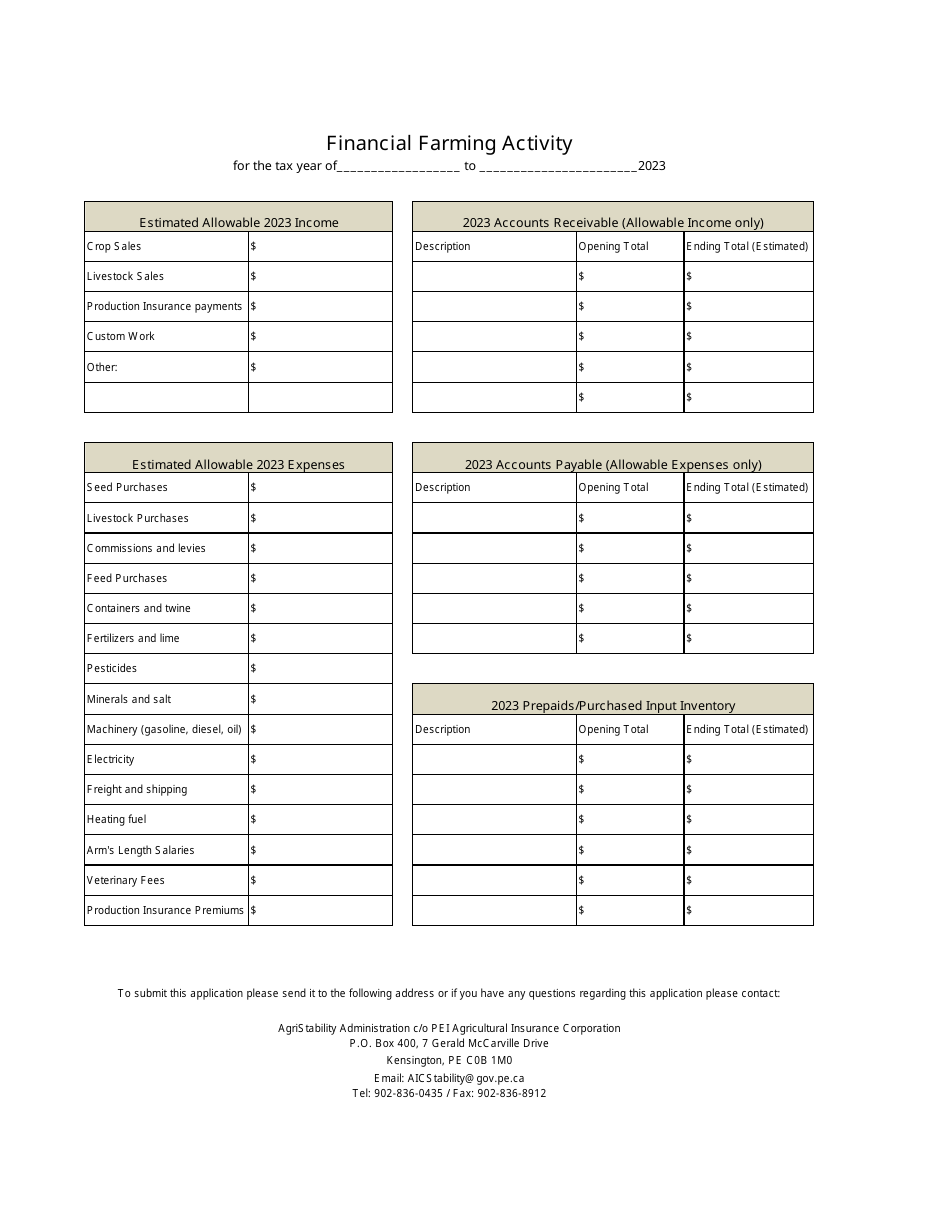 Pei Agristability Program Interim Request - Prince Edward Island, Canada, Page 3