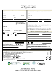Pei Agristability Program Supplemental Forms - Prince Edward Island, Canada