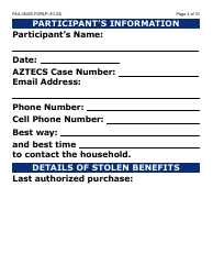 Form FAA-1847A-LP Electronic Benefit Theft Replacement Request Form (Large Print) - Arizona, Page 3