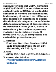 Formulario FAA-1847A-SLP Solicitud De Reemplazo Por Robo De Beneficios Electronicos (Letra Grande) - Arizona (Spanish), Page 11