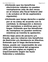 Formulario FAA-1847A-SLP Solicitud De Reemplazo Por Robo De Beneficios Electronicos (Letra Grande) - Arizona (Spanish), Page 8
