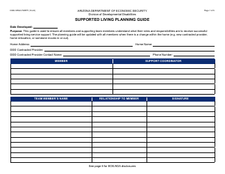 Document preview: Form DDD-1856A Supported Living Planning Guide - Arizona