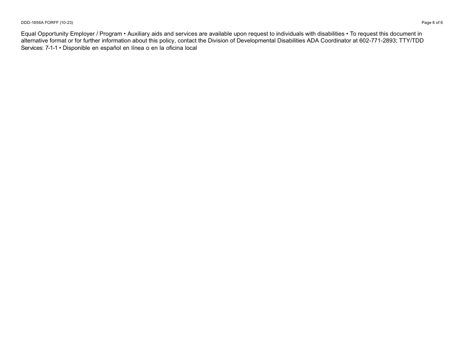 Form DDD-1856A Supported Living Planning Guide - Arizona, Page 6