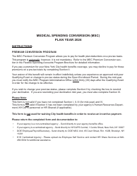 Medical Spending Conversion (Msc) Enrollment/Change Form - Premium Conversion Program - New York City, Page 2