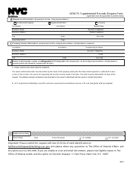 Form ADM-73 Supplemental Records Request Form - New York City, Page 2